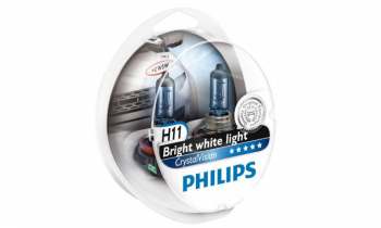 Лампа Philips H11 12V 55W PGJ19-2 4300K Cristal Vision (H11 2шт + W5W 2шт)